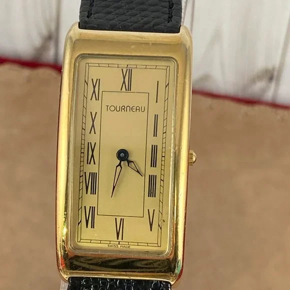 Vintage Tourneau Watch Swiss Designed Swiss Made Vintage Tourneau Curvex Watch: Swiss Made Gold Plated Case  main image 4